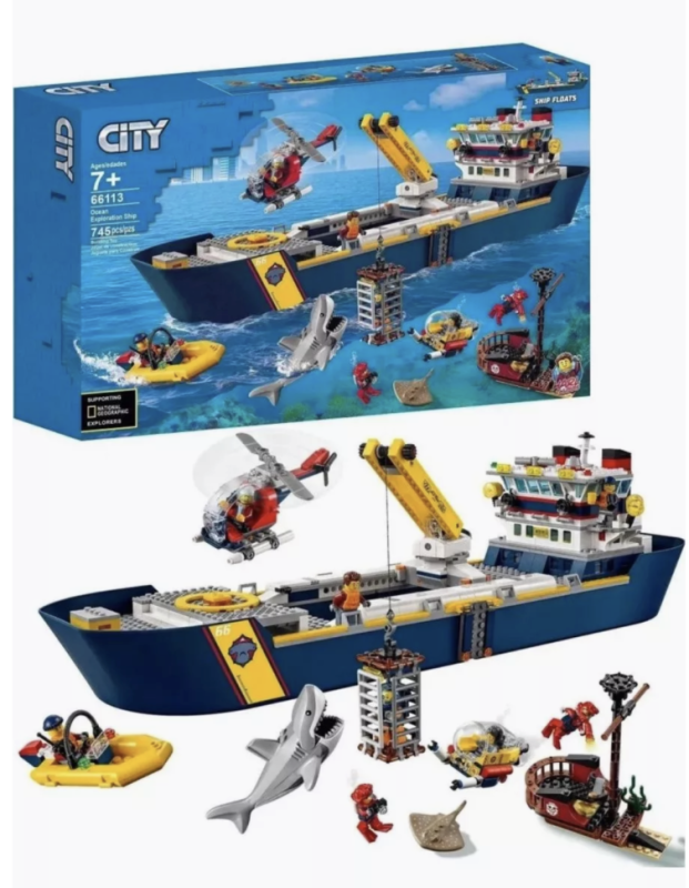 Конструктор Сити Океан исследовательское судно 745 деталей Конструктор Сити Океан исследовательское судно 745 деталей