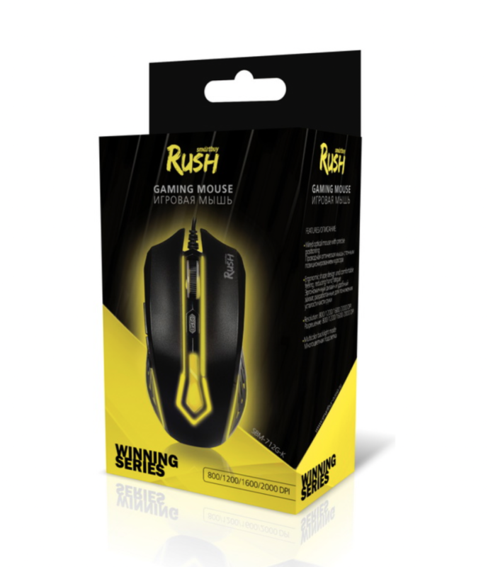 Мышь игровая проводная Smartbuy RUSH 712 черная Мышь игровая проводная Smartbuy RUSH 712 черная